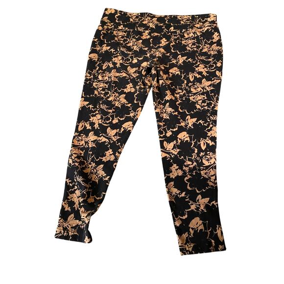 Terra & Sky Patterned 2XL Leggings Black & Tan Abstract Pattern Comfort Casual - Picture 3 of 5